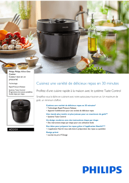 Philips HD2151/40R1 Philips All-in-One Cooker Cuiseur tout en un pressurisé Manuel utilisateur