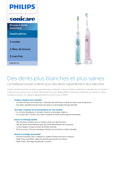 Sonicare HX6762/35 Sonicare HealthyWhite Brosse à dents électrique Manuel utilisateur