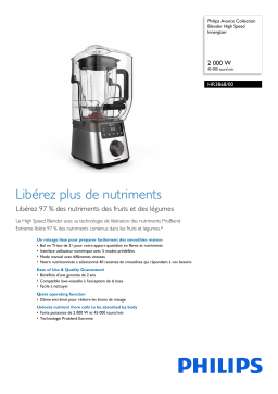 Philips HR3868/00 Avance Collection Blender High Speed Innergizer Manuel utilisateur