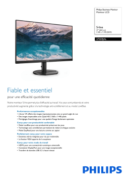 Philips 275S9JAL/01 Moniteur LCD Manuel utilisateur