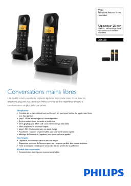 Philips D2652B/01 Téléphone fixe sans fil avec répondeur Manuel utilisateur
