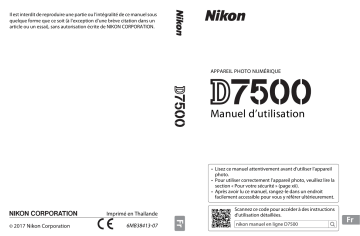 Nikon D7500 Manuel utilisateur | Fixfr