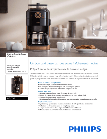 Philips HD7768/70R1 Grind & Brew Cafetière Manuel utilisateur | Fixfr
