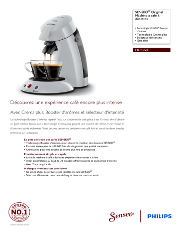 SENSEO® HD6554/51R1 SENSEO® Original Machine à café à dosettes Manuel utilisateur | Fixfr