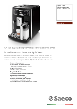 Saeco RI9943/11 Saeco Xelsis Machine espresso Super Automatique Manuel utilisateur