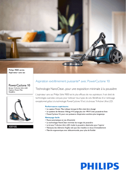 Philips XB9185/09R1 9000 series Aspirateur sans sac Manuel utilisateur