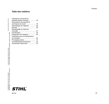 STIHL SG 20 Manuel utilisateur | Fixfr