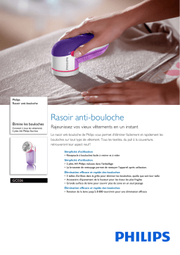 Philips GC026/30R1 Rasoir anti-bouloche Manuel utilisateur