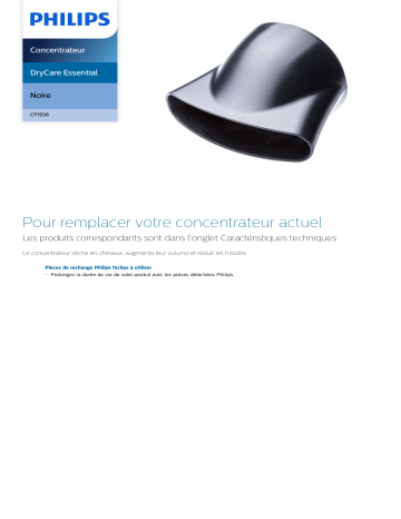 Philips CP1936/01 DryCare Essential Concentrateur Manuel utilisateur | Fixfr