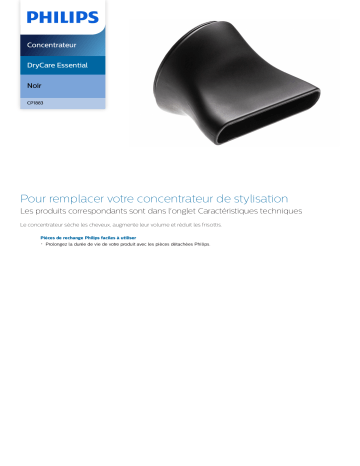 Philips CP1883/01 DryCare Essential Concentrateur Manuel utilisateur | Fixfr