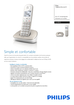 Philips XL4901S/34 Téléphone fixe sans fil Manuel utilisateur