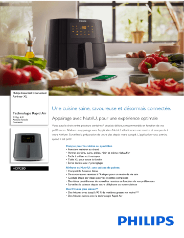 Philips HD9280/60R1 Essential Connected Airfryer XL Manuel utilisateur | Fixfr