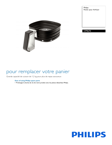 Philips CP9670/01 Panier pour Airfryer Manuel utilisateur | Fixfr