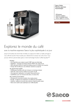 Saeco SM7786/00R1 Saeco Xelsis Machine espresso Automatique Manuel utilisateur