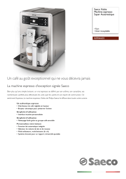 Saeco RI9944/01 Saeco Xelsis Machine espresso Super Automatique Manuel utilisateur