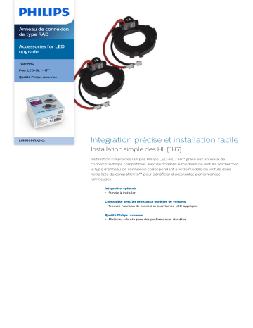 Philips LUM11014RADX2 Accessories for LED upgrade Anneau de connexion de type RAD Manuel utilisateur | Fixfr
