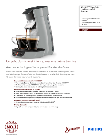 SENSEO® HD6561/50R1 SENSEO® Viva Café Machine à café à dosettes Manuel utilisateur | Fixfr