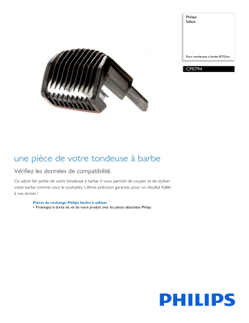 Philips CP0794/01 Sabot Manuel utilisateur | Fixfr