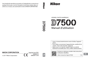 Nikon D7500 Manuel utilisateur | Fixfr