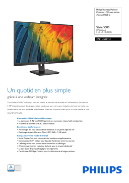 Philips 27B1U5601H/01 Business Monitor Moniteur LCD avec station d'accueil USB-C Manuel utilisateur