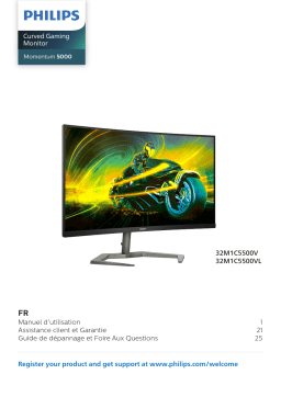 Philips 32M1C5500VL/00 Curved Gaming Monitor Moniteur gaming Quad HD Manuel utilisateur