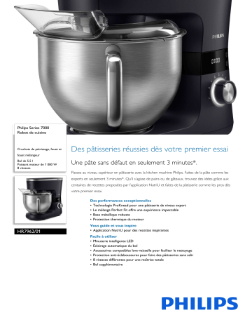 Philips HR7962/01 Series 7000 Robot de cuisine Manuel utilisateur | Fixfr