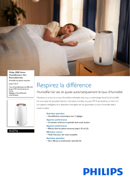 Philips HU2716/10R1 2000 Series Humidificateur d'air - Reconditionnée Manuel utilisateur