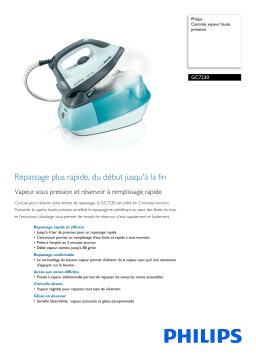 Philips GC7230/02 Centrale vapeur haute pression Manuel utilisateur