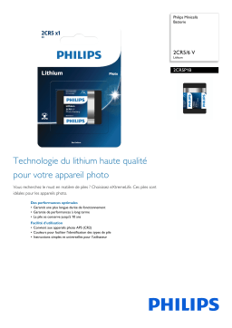 Philips 2CR5P1B/10 Minicells Batterie Manuel utilisateur