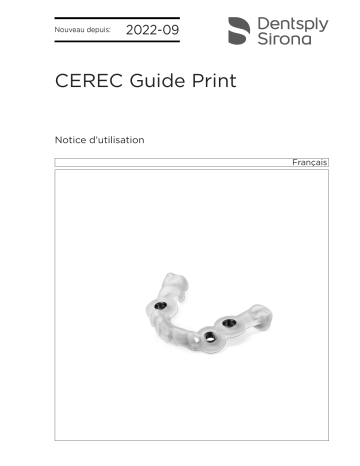 Dentsply Sirona CEREC Guide Print Mode d'emploi | Fixfr