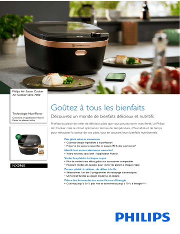 Philips NX0960/90R1 Air Steam Cooker Air Cooker série 7000 Manuel utilisateur | Fixfr