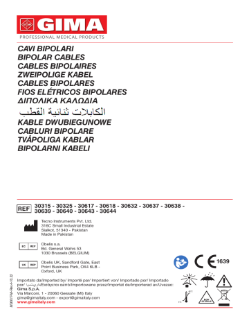 30643 | 30644 | 30632 | 30638 | 30617 | 30325 | 30618 | 30639 | 30640 | 30315 | Gima 30637 US BIPOLAR CABLE for MB 120F-200D/F-250-300D-400-400D Manuel du propriétaire | Fixfr