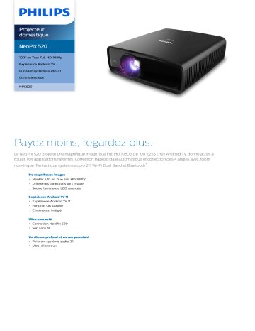 Philips NPX520/INT NeoPix 520 Projecteur domestique Manuel utilisateur | Fixfr