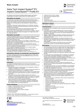 Dentsply Sirona ATIS EV OsseoSpeed Profile EV ǀ FR ǀ 2022-03 Mode d'emploi