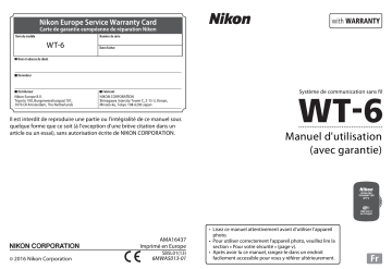 Nikon WT-6 Manuel utilisateur | Fixfr