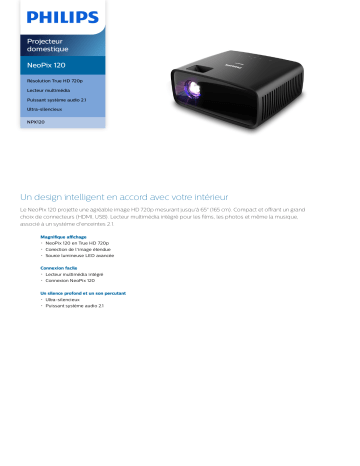 Philips NPX120/INT NeoPix 120 Projecteur domestique Manuel utilisateur | Fixfr