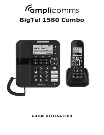 Amplicomms BigTel 1582 DECT-Extra combiné supplémentaire Mains Libres Manuel utilisateur | Fixfr