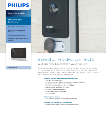 Philips DES9901VDP/10 Welcome Eye Connect 2 Interphone vidéo Manuel utilisateur | Fixfr