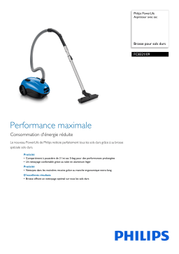 Philips FC8321/09 PowerLife Aspirateur avec sac Manuel utilisateur