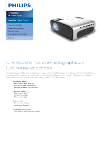 Philips NPX646/INT NeoPix Ultra One+ Projecteur domestique Manuel utilisateur | Fixfr