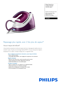 Philips GC6842/30R1 PerfectCare Compact Essential Centrale vapeur Manuel utilisateur