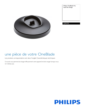 Philips CP1771/01 OneBlade Pro Socle de charge Manuel utilisateur | Fixfr