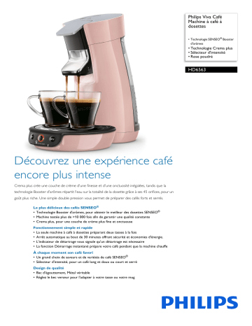 Philips HD6563/30R1 Viva Café Machine à café à dosettes Manuel utilisateur | Fixfr