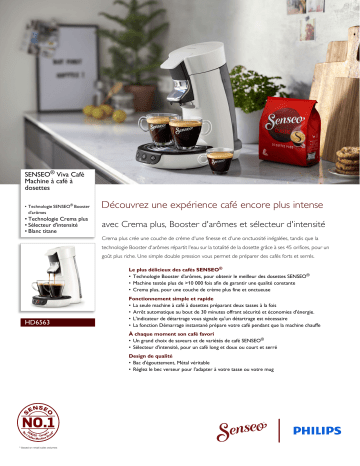 SENSEO® HD6563/00R1 SENSEO® Viva Café Machine à café à dosettes Manuel utilisateur | Fixfr