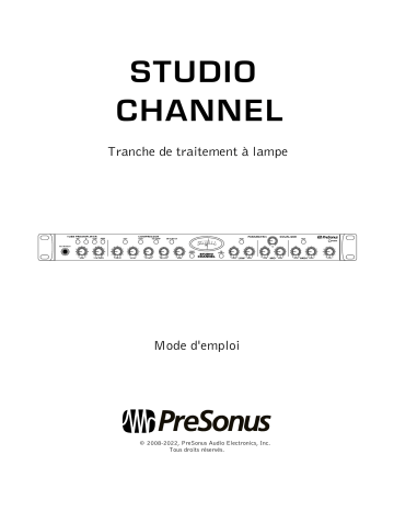 PRESONUS Studio Channel Manuel du propriétaire | Fixfr