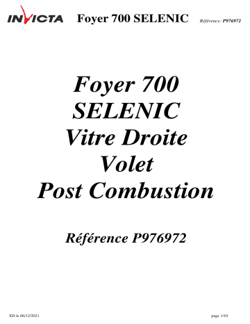 Invicta 700 Selenic Right Glass Inset Stove spécification | Fixfr