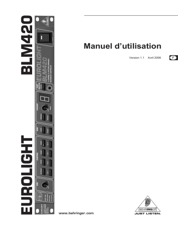 Behringer BLM420 Lighting Manuel du propriétaire | Fixfr