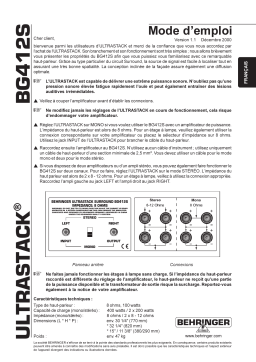 Behringer BG412S Guitar and Bass Manuel du propriétaire