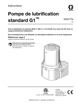 Graco 332577N, pompe de lubrification Standard, configuration, maintenance Mode d'emploi