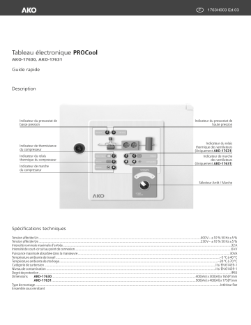 AKO AKO-17630 / AKO-17631 PROCool Electronic Panels Manuel utilisateur | Fixfr